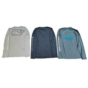 Vineyard Vines Lot Of 3 Long Sleeve Shirts Athletic Mens Medium Whale Logo Tee